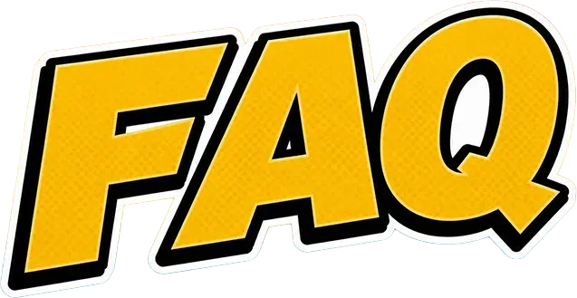 This is big bold yellow letters that read FAQ